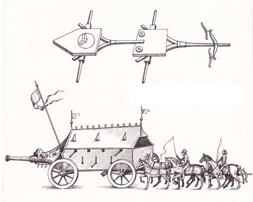 16th century steered combat vehicle